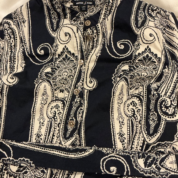 Nautica Jeans Navy and Cream Paisley Dress - Picture 6 of 6
